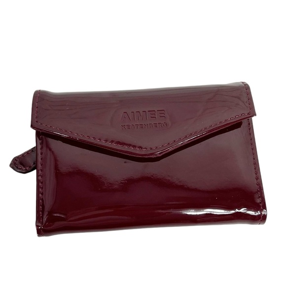 Aimee Kestenberg Handbags - AIMEE KESTENBERG Deep Burgundy Maroon Patent Wallet Size Jewelry Travel Case